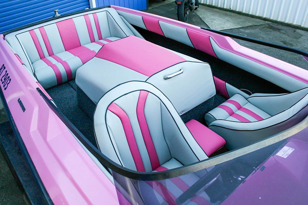pink ski boat rear seat