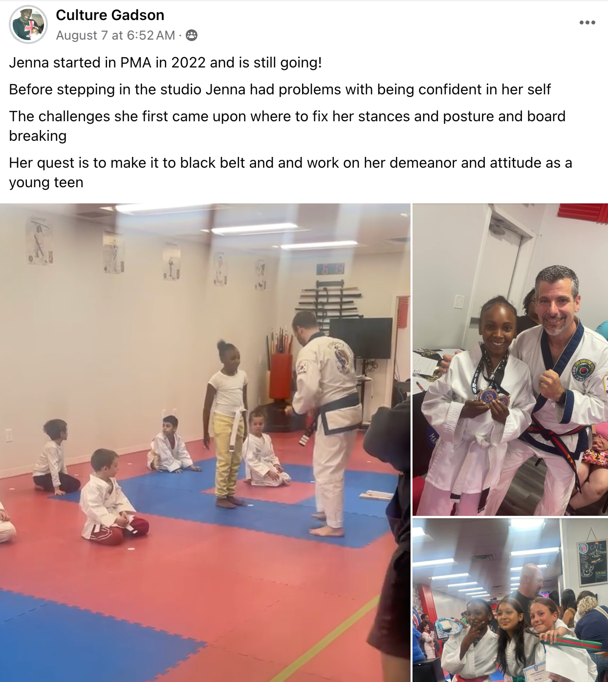 A group of people are practicing martial arts in a gym.