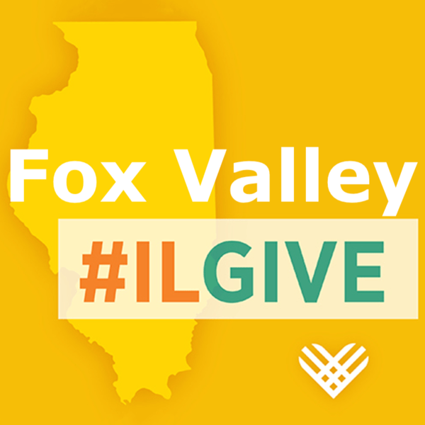 A yellow sign that says fox valley #ilgive