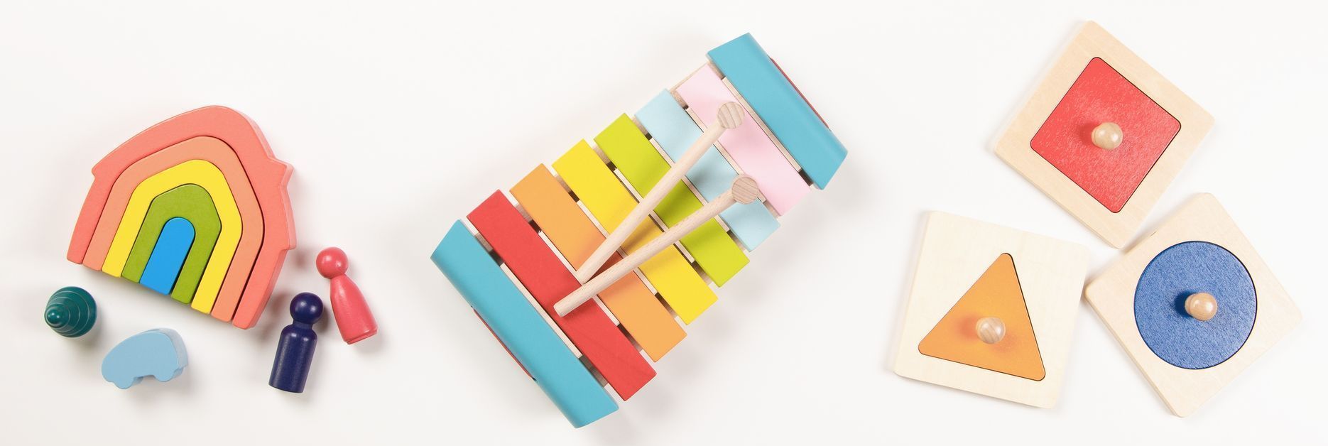Different types of Montessori toys. 