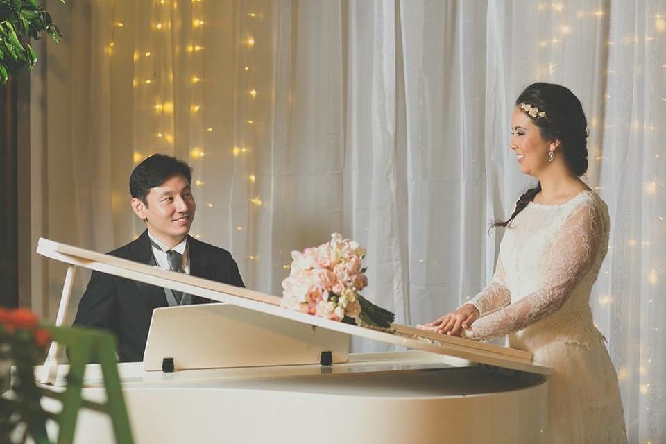 Piano durante a recepção da festa
