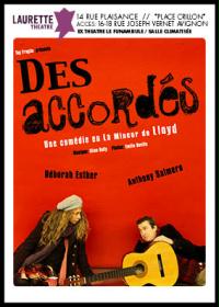 un poster per gli accordi mostra due persone che suonano la chitarra