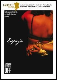 un poster per un film intitolato Espeja mostra la schiena di una donna che indossa un reggiseno nero.