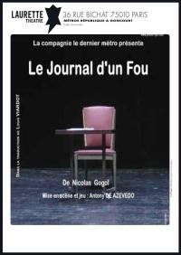 un poster per un&#39;opera teatrale intitolata Il diario di un pazzo.