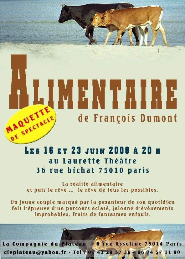 un poster per il cibo di François Dumont mostra mucche sulla spiaggia