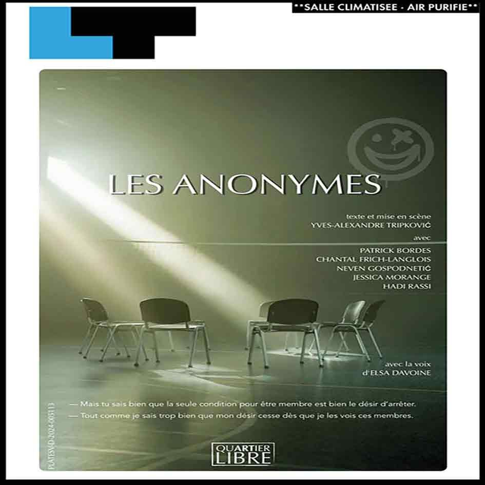 Une affiche du film les anonymes avec un smiley dessus