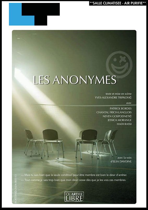 Une affiche pour un film appelé les anonymes