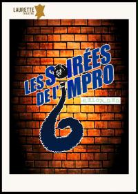 un poster per serate improvvisate con un muro di mattoni sullo sfondo.