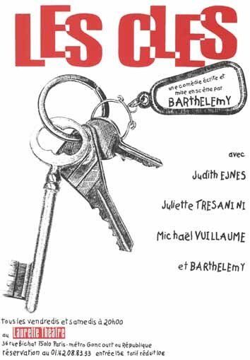 un poster per uno spettacolo intitolato Le chiavi con sopra un mazzo di chiavi