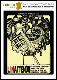 il manifesto di uno spettacolo teatrale al Laurette Theatre di Parigi