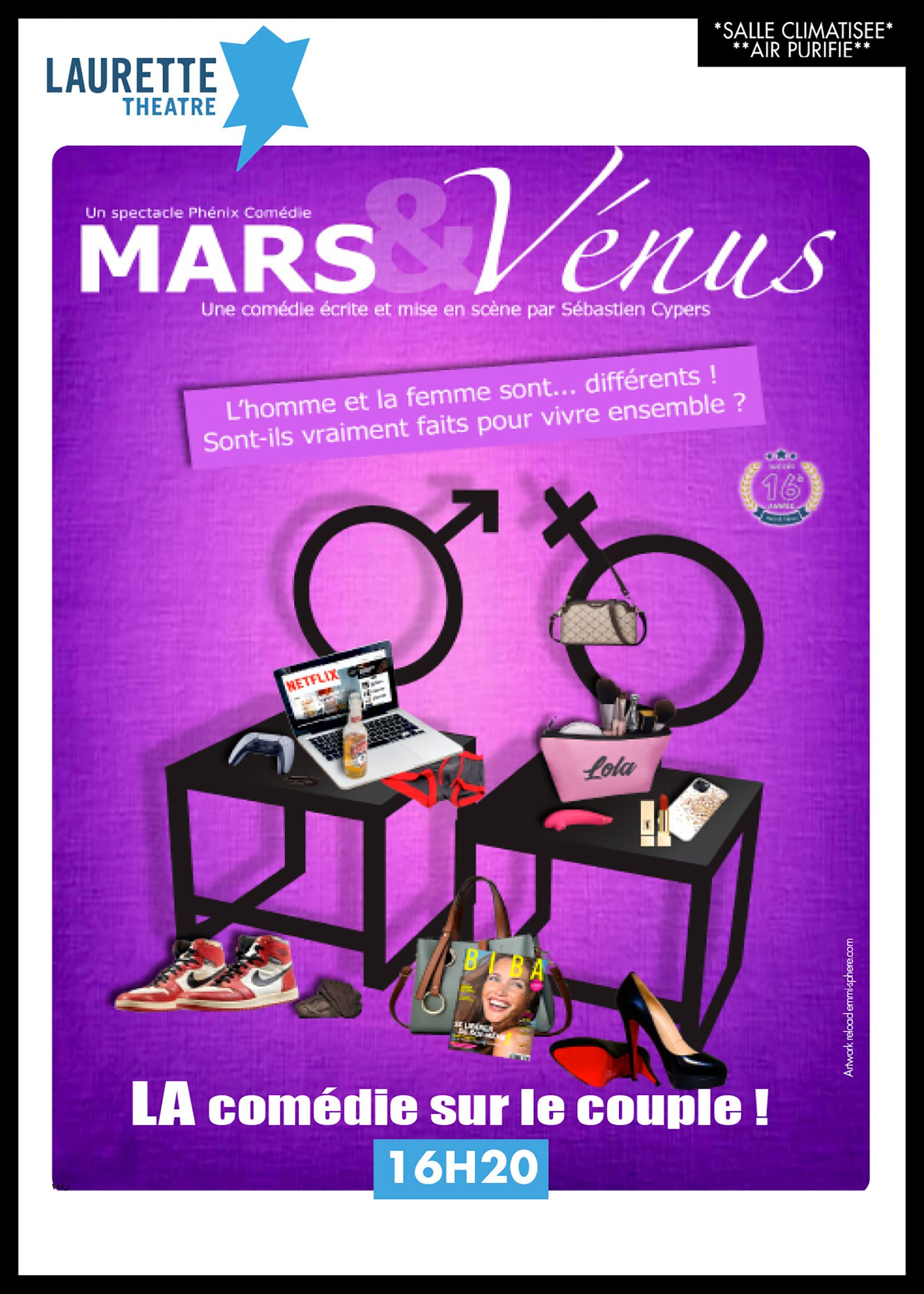 une affiche pour une pièce de théâtre intitulée Mars & Venus