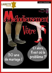 un uomo e una donna stanno fianco a fianco su un poster.