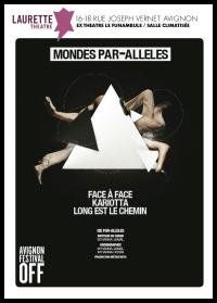 un poster per un&#39;opera teatrale intitolata Parallel Worlds.