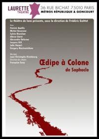 un manifesto per un&#39;opera teatrale intitolata Epipe a colone di Sofocle