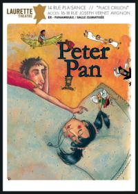 un poster di Peter Pan mostra un uomo e una donna sdraiati su un letto
