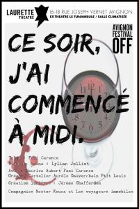 un poster per uno spettacolo intitolato stasera, ho iniziato a mezzogiorno