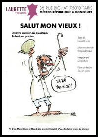 una caricatura di un uomo che tiene un bastone e un cappello.