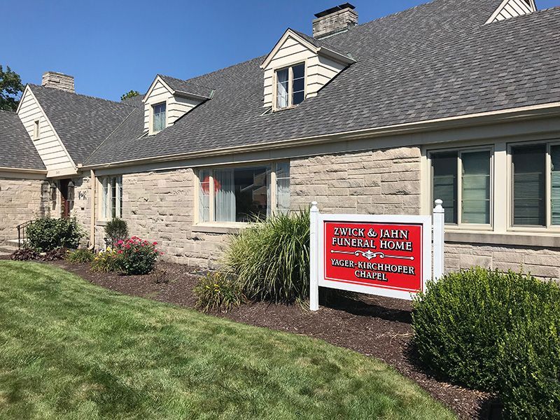 Exterior view of Zwick & Jahn Funeral Home Yager-Kirchhofer Chapel in Berne, IN