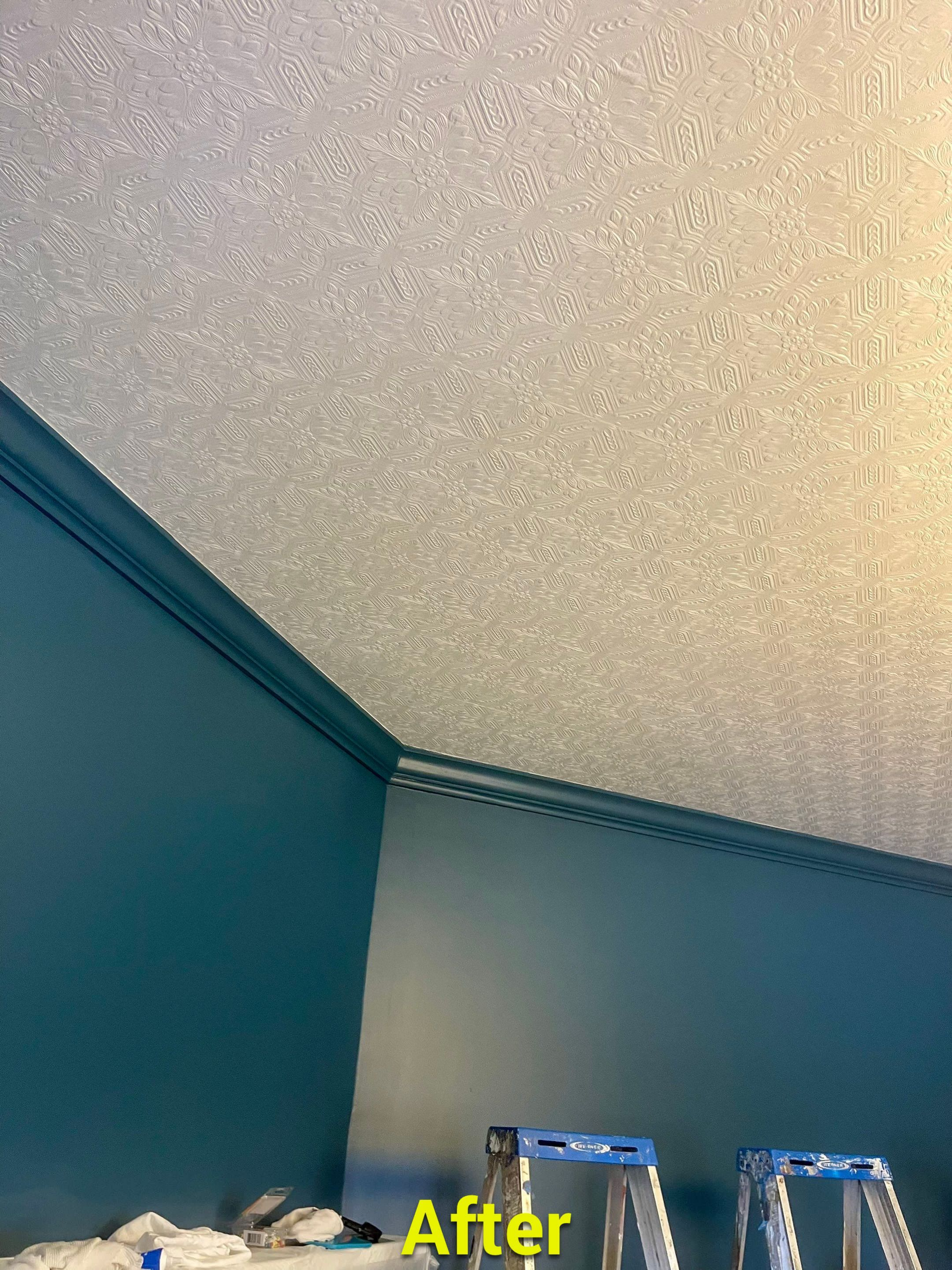 A picture of a room with a ladder and the words after on the bottom