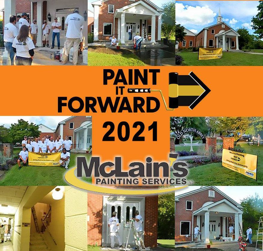 A sign that says paint it forward 2021 on it
