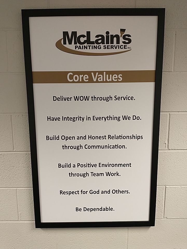 McLains core values poster