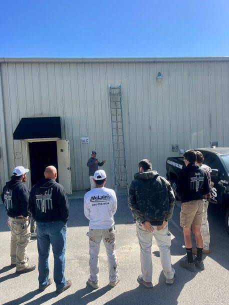 McLain's Painting employee's preforming Ladder safety certification