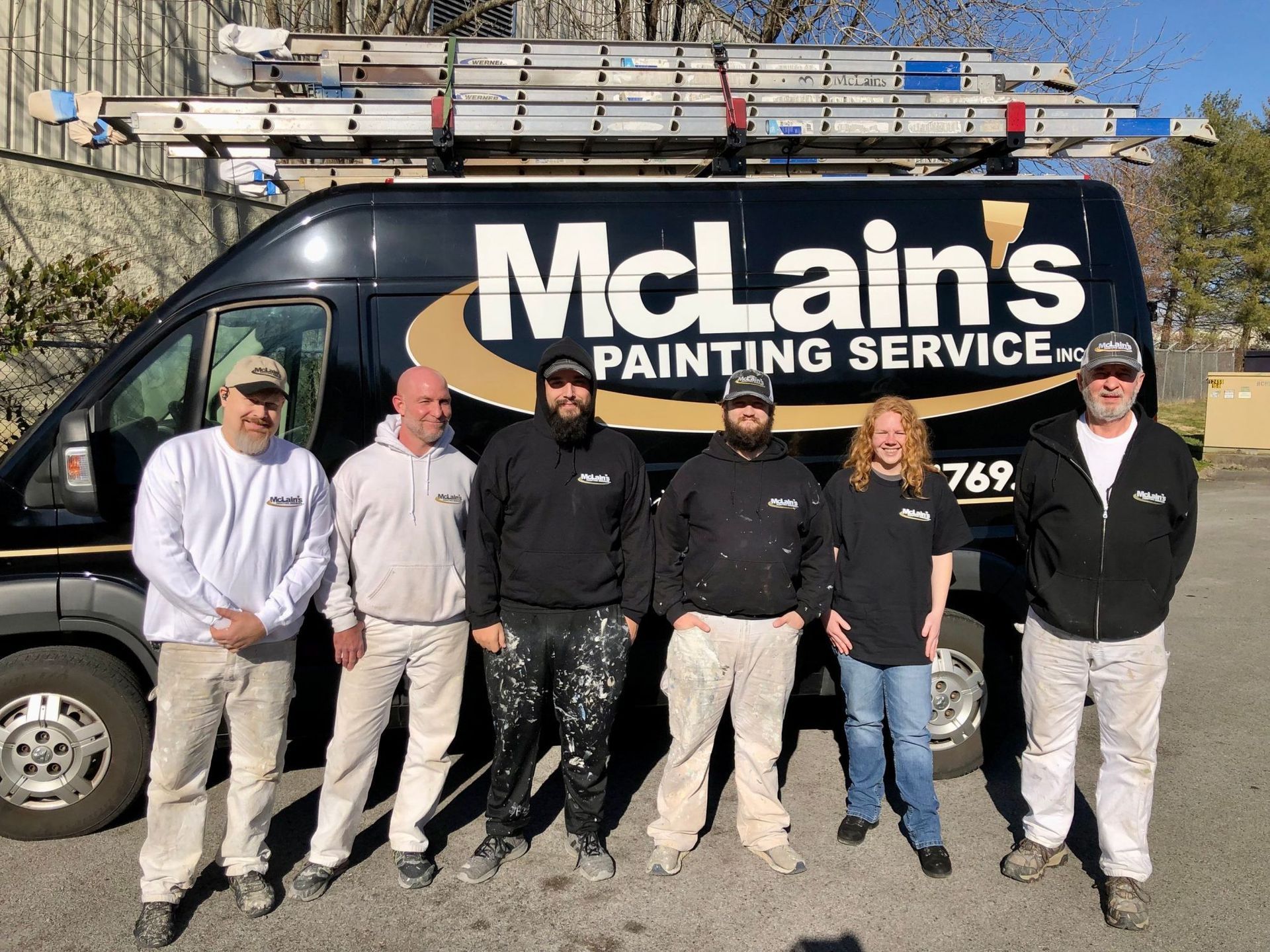 McLains employees and work truck