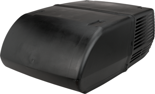 A black box on a white background that looks like a projector