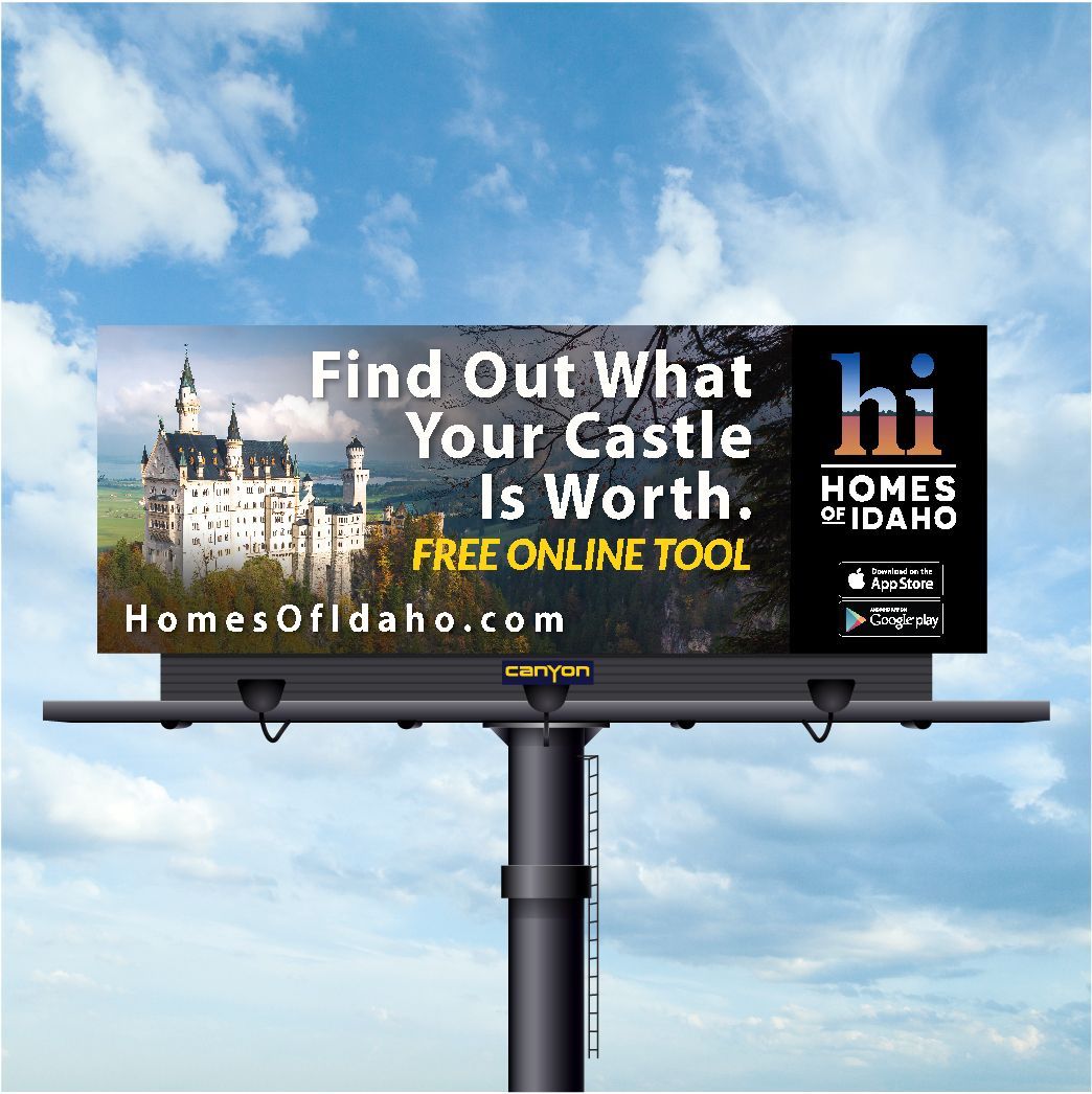 A billboard that says find out what your castle is worth