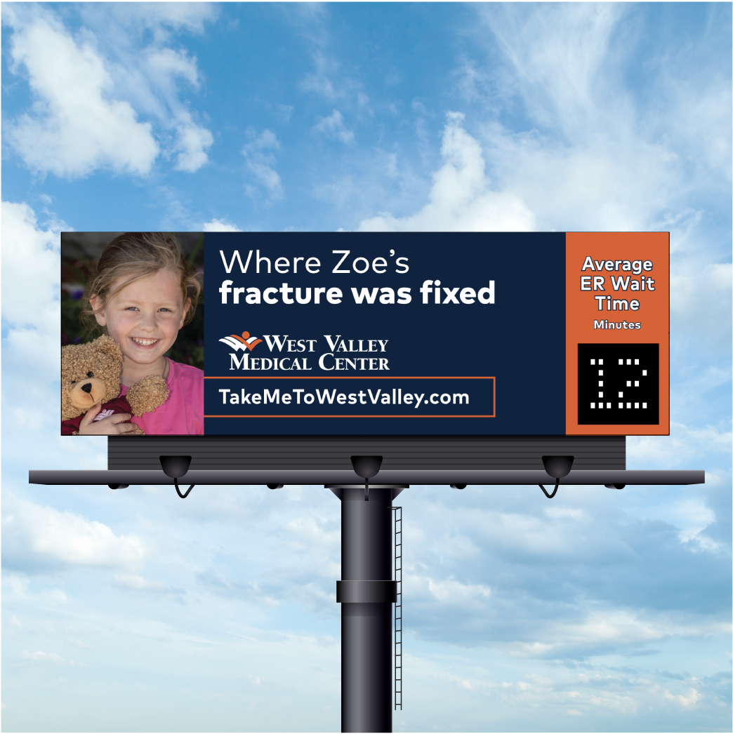 A billboard that says where zoe 's fracture was fixed