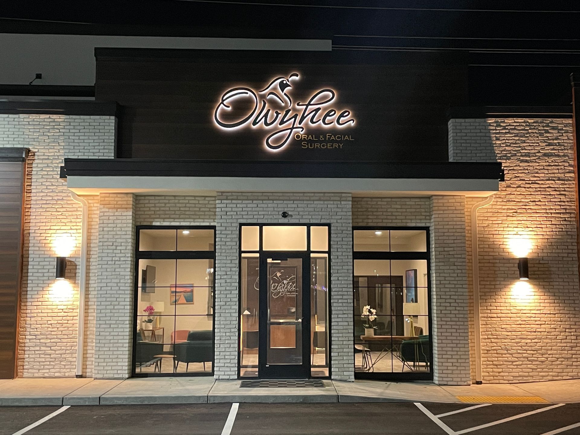 A brick building with a sign that says ' owright ' on it