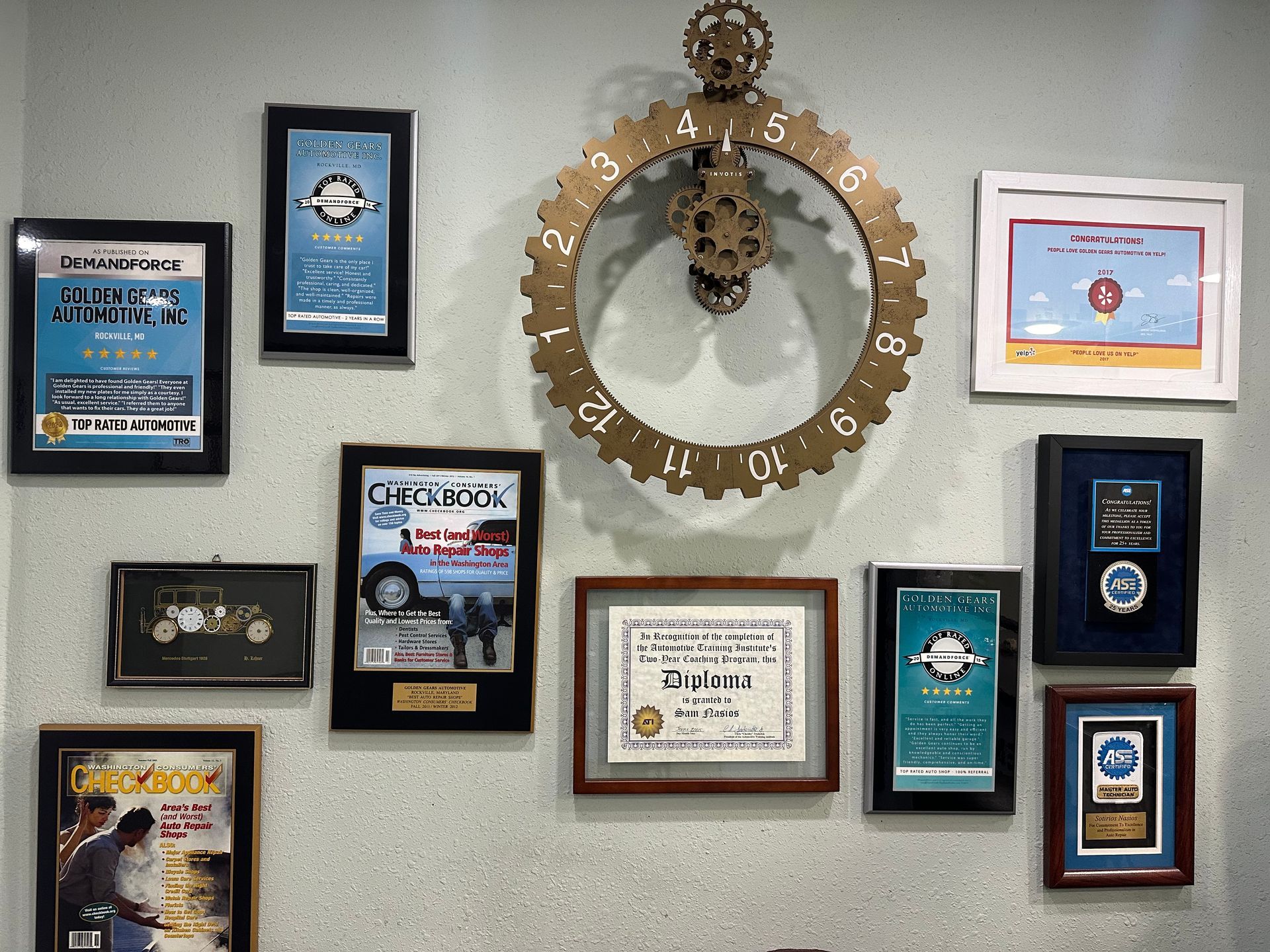 Part of Our Certificates - Golden Gears Automotive Inc