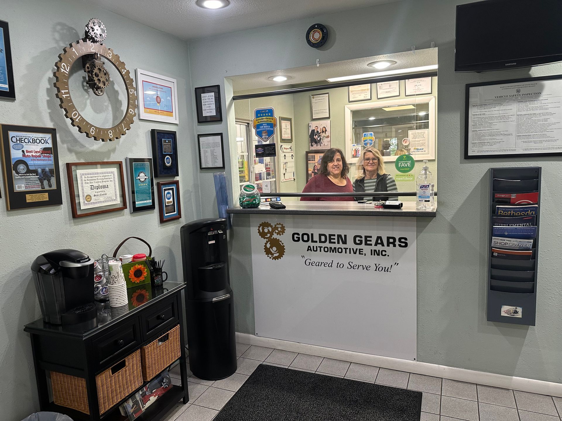 Reception Desk of Golden Gears Automotive Inc - Rockville Auto Repair