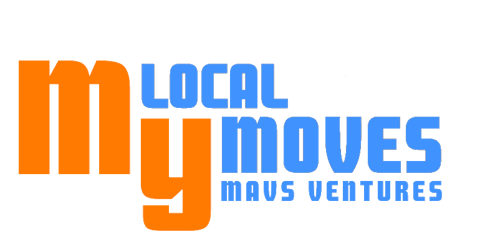A blue and orange logo for local my moves maus ventures