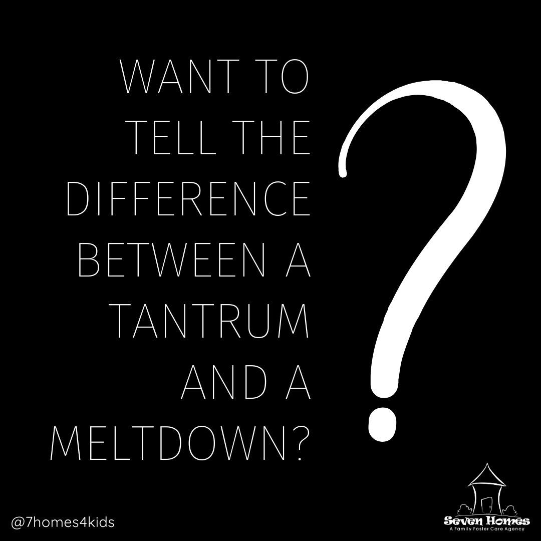 How to tell the difference between a Tantrum or Meltdown.