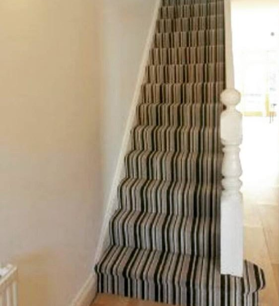 Striped stair carpet