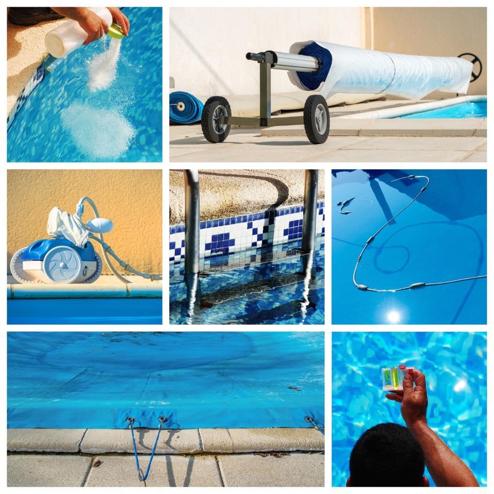 foto collage di piscina