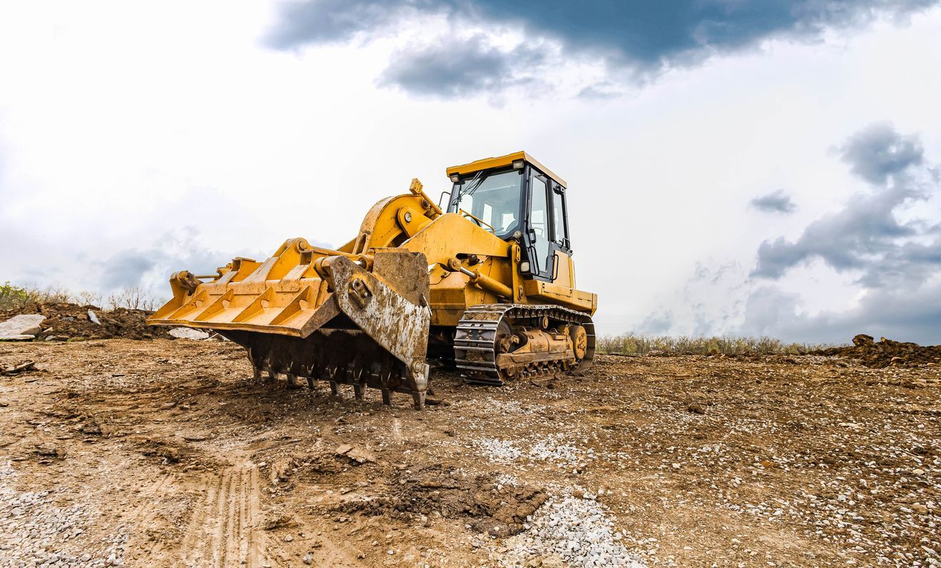 Bulldozer completing site work