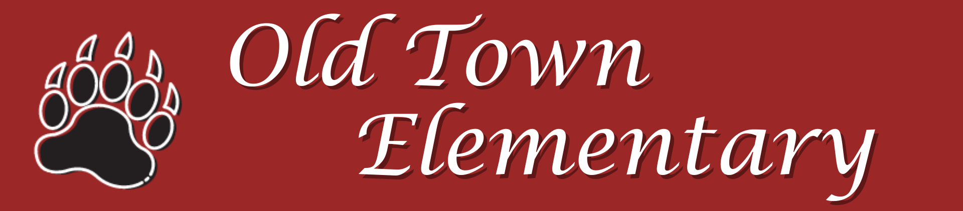 a logo for old town elementary school with a paw print