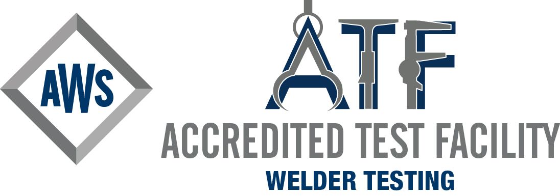 a logo for aws atf accredited test facility welder testing
