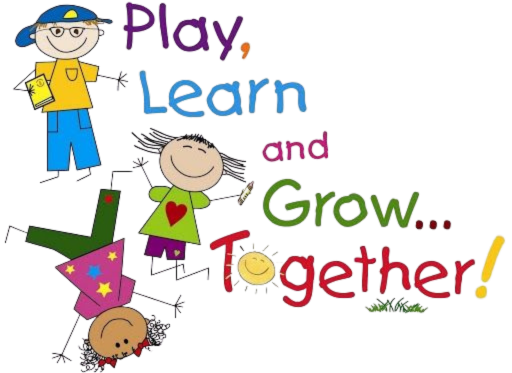 a poster that says play learn and grow together