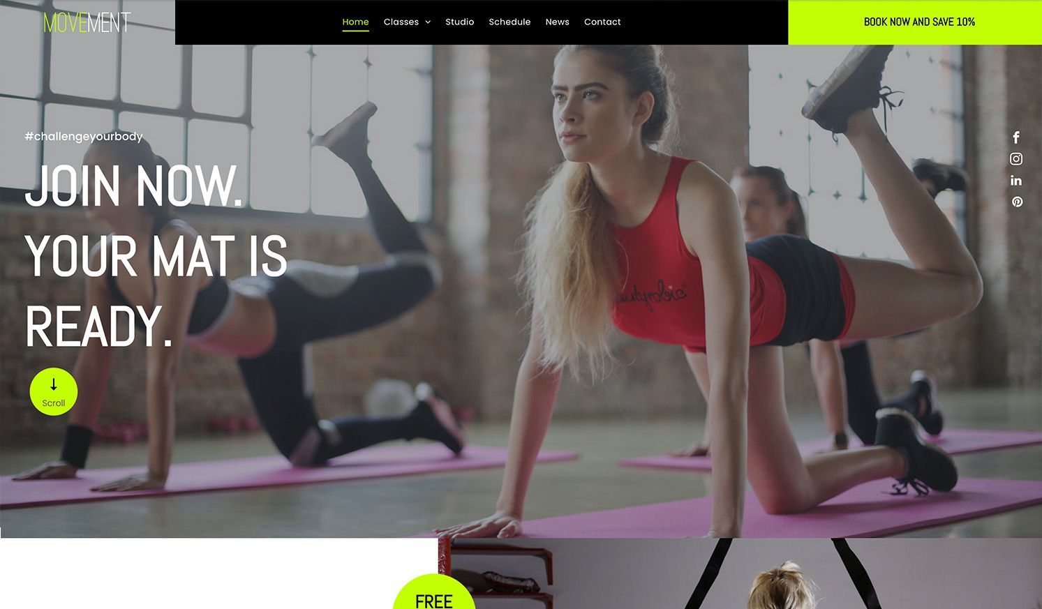 A group of women are doing yoga on yoga mats in a gym.