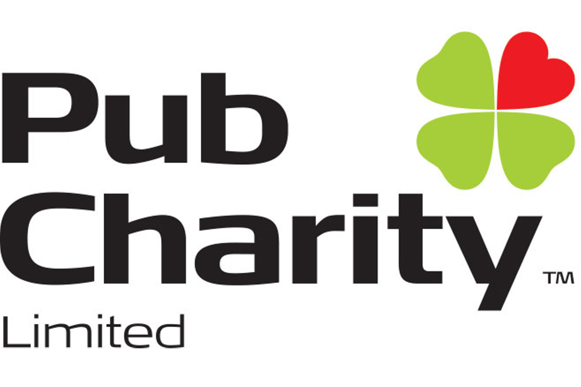 The logo for pub charity limited has a green clover on it.