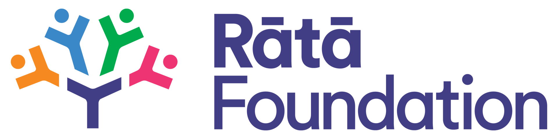 A logo for the rata foundation with a tree and people.