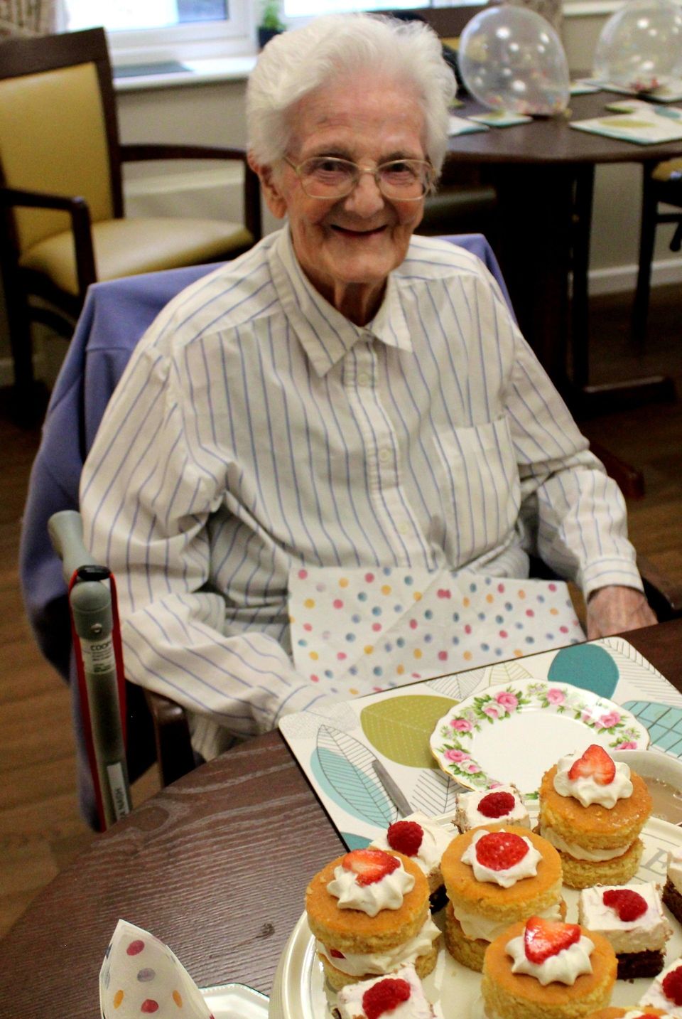 Senior Resident Enjoying a Tea Party at Castlemeadow Care