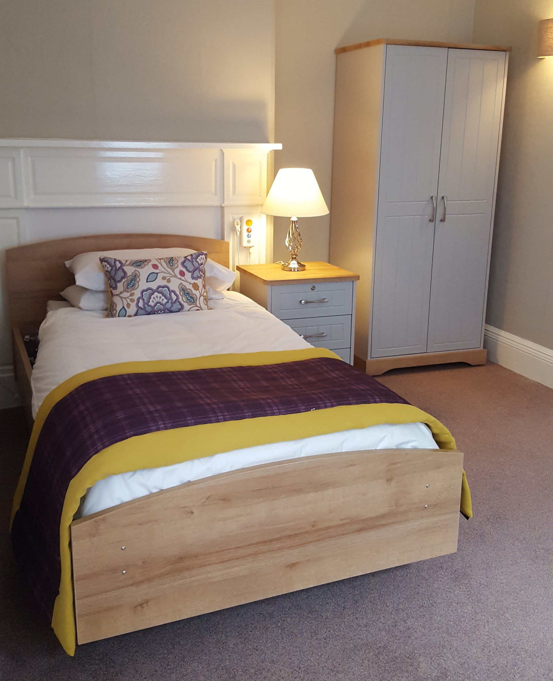 Bedroom with en suite at Wyndham House in North Wootton. Care for dementia patients.