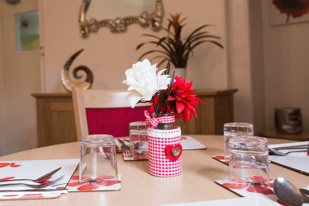 Table setting at the Paddocks respite care home