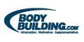 The logo for body building.com is blue and white.