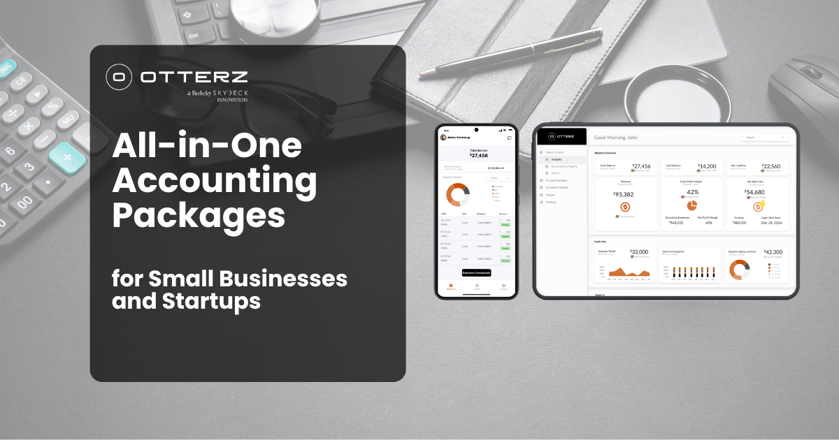 An advertisement for all-in-one accounting packages for small businesses and startups.