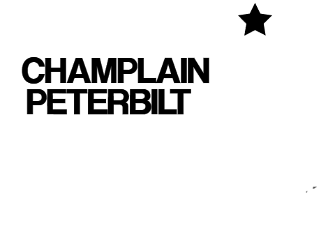 A black and white logo for champlain peterbilt with a star.
